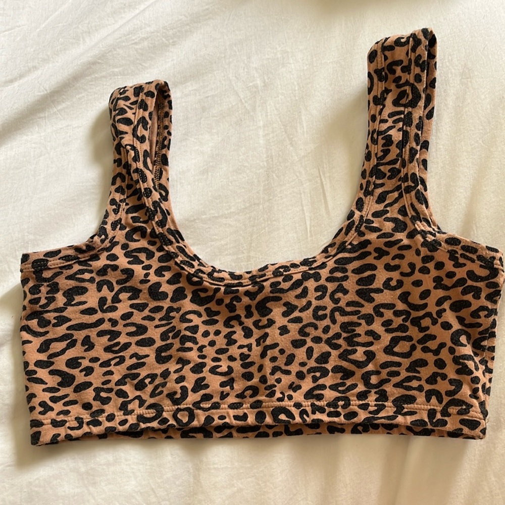 ARQ leopard print wide strap bra M